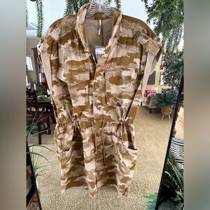 Free People Camouflage Utility Dress size large new with tags